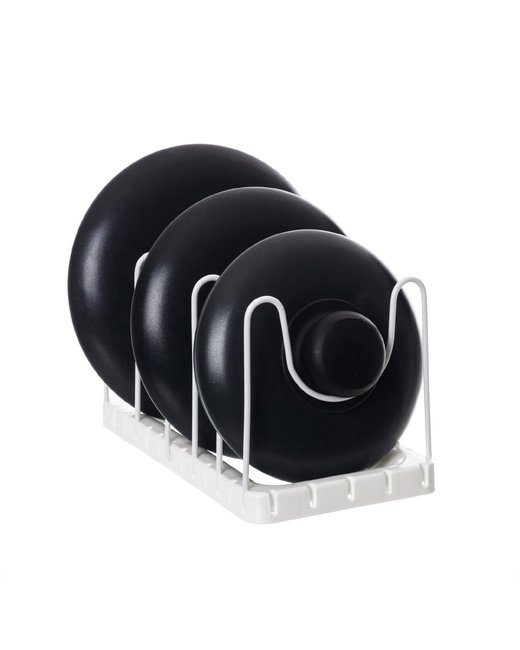 SOPORTE DE TAPAS Y SARTENES  BLANCO 14 x 27 x 14 cm (13153-1)