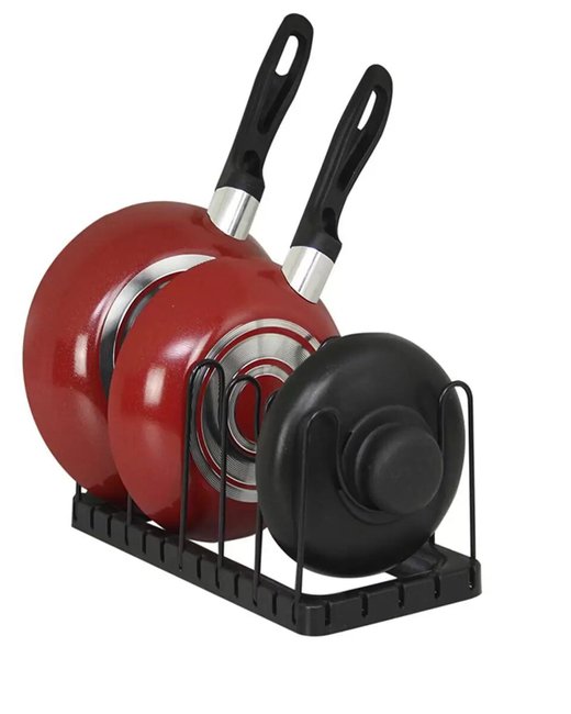 SOPORTE DE TAPAS Y SARTENES  NEGRO 14 x 27 x 14 cm (13153-2)