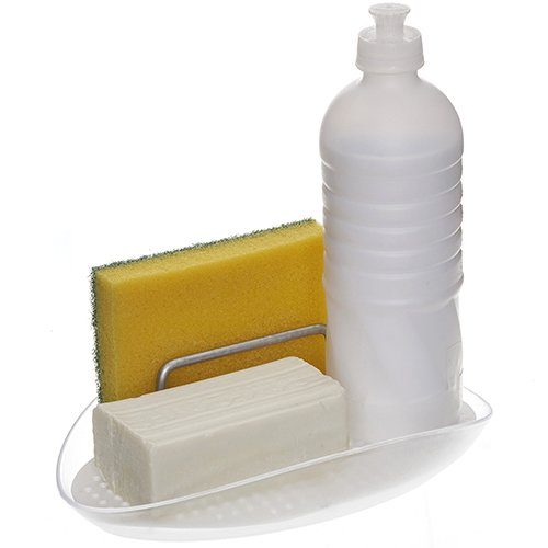 PORTADETERGENTE Y ESPONJA BLANCO (13168-0-1)
