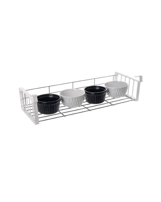 CESTA  BLANCO Y PLATA 18 x 44 x 9 cm (13183-26)