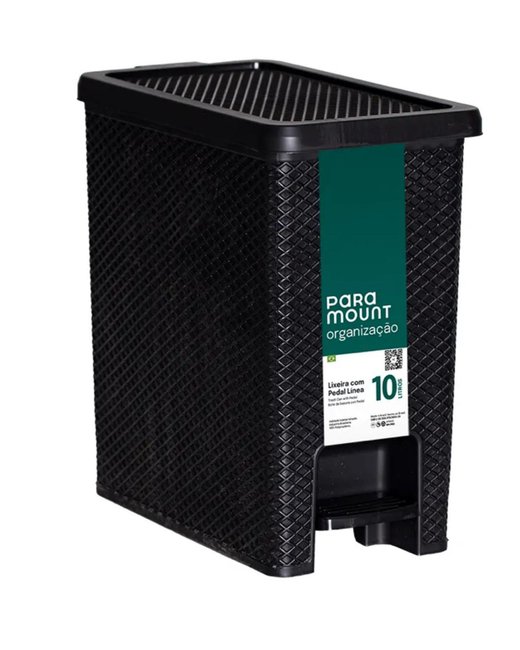 CESTO PAPELERA-RESIDUOS CON PEDAL  10 L NEGRA (2025)