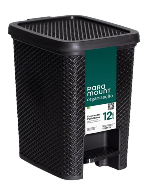 CESTO PAPELERA-RESIDUOS CON PEDAL  12 L NEGRA (2026)