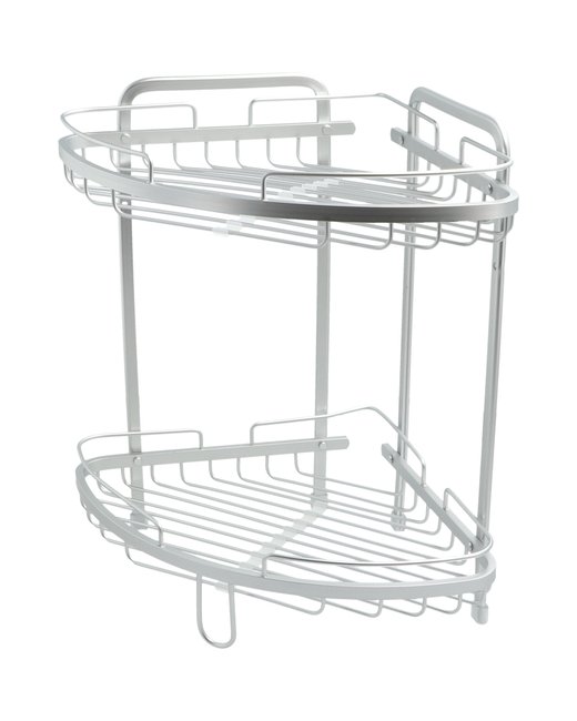 RACK ESQUINERO ALUMINIO 2 ESTANTES (210622)