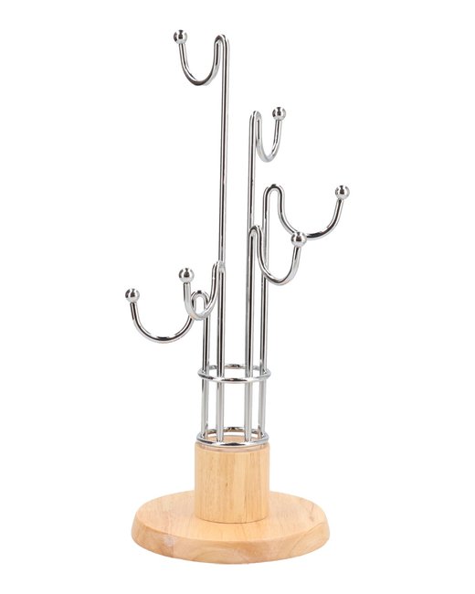 PORTA TAZAS MADERA Y METAL (39001)