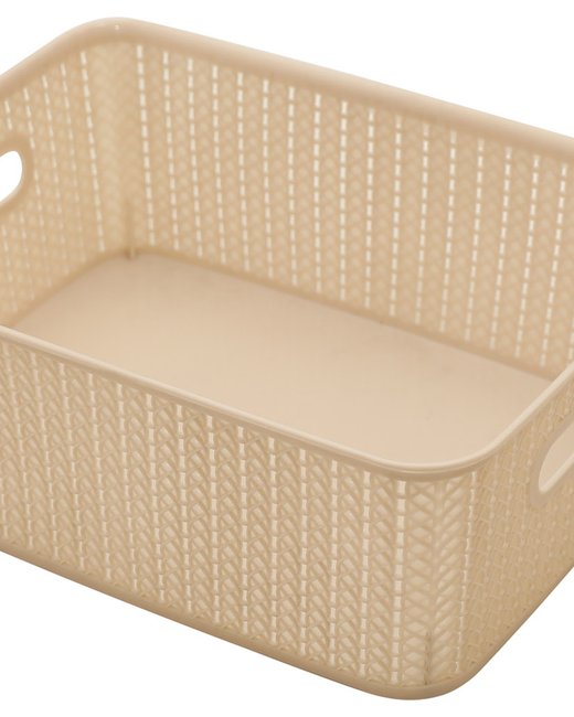 CAJA 12,5LTS SIMIL RATTAN SIN TAPA - BEIGE (OR2505)