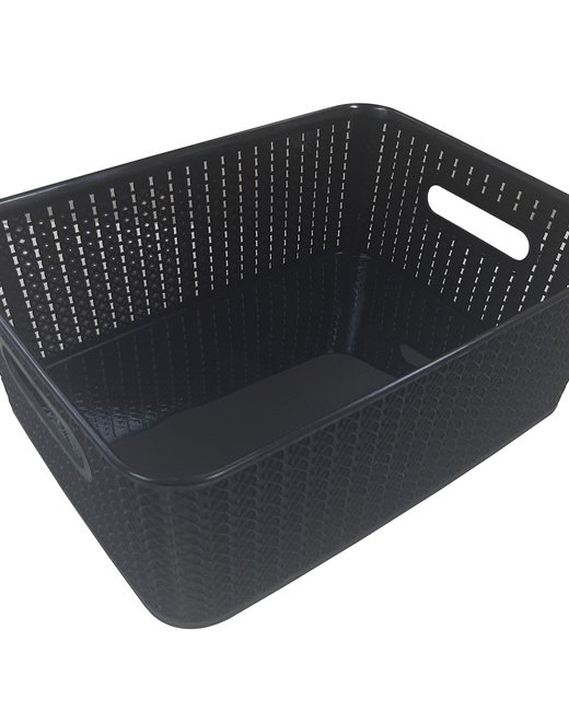 CAJA12,5LTS SIMIL RATTAN SIN TAPA -NEGRO (OR2504)
