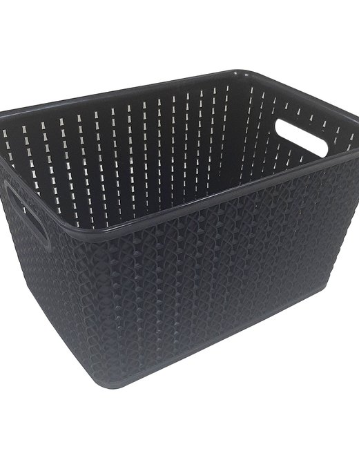 CAJA 5 LTS RATTAN SIN TAPA NEGRA (OR2703)