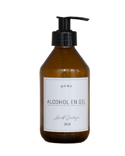 DISPENSADOR DE VIDRIO PARA ALCOHOL EN GEL 250ML. (F250mil)
