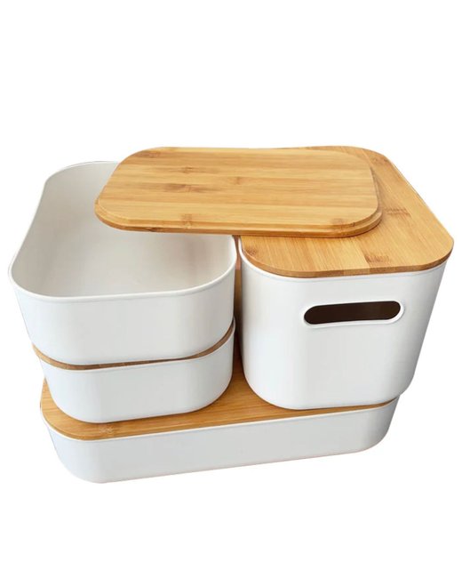 cajas con tapa de bambú (2390)